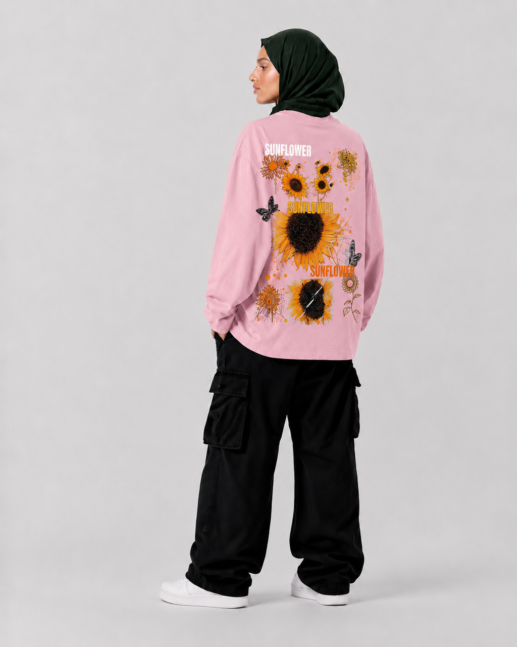 Sunflowers Long Sleeve — Gunmetal