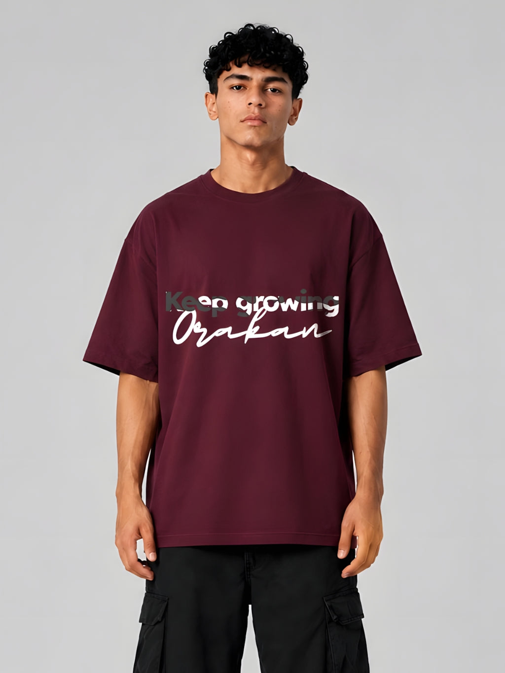Army Keep Growing T-Shirt — Burgundy