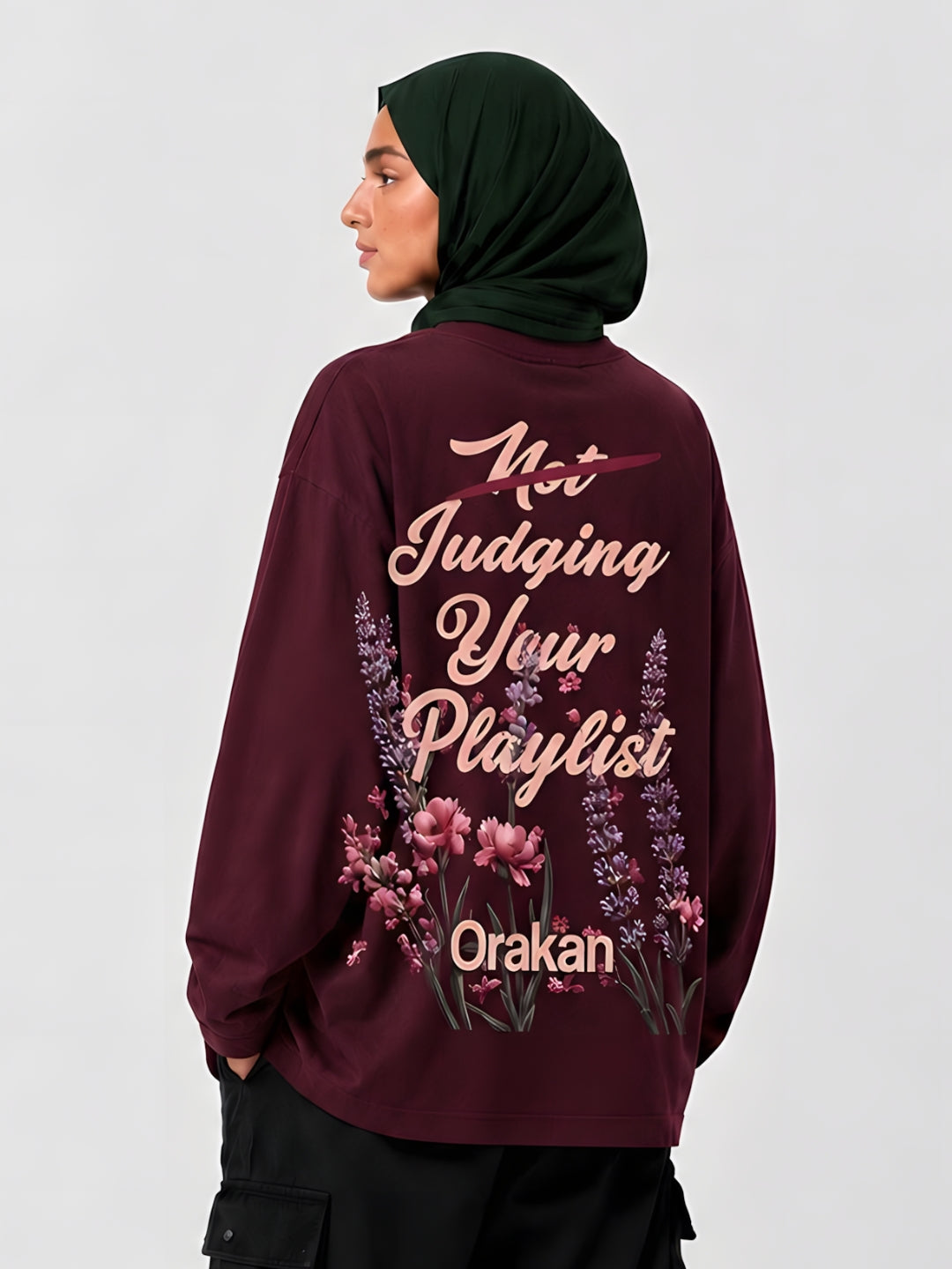 Orakan Flowers Long Sleeve — Burgundy
