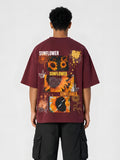 Sunflowers T-Shirt — Burgundy