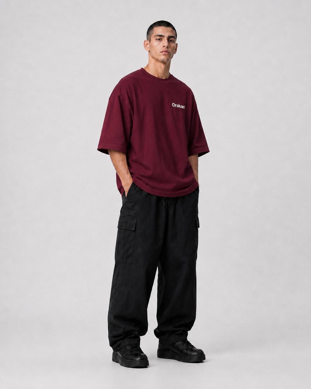 Blocks T-Shirt — Burgundy
